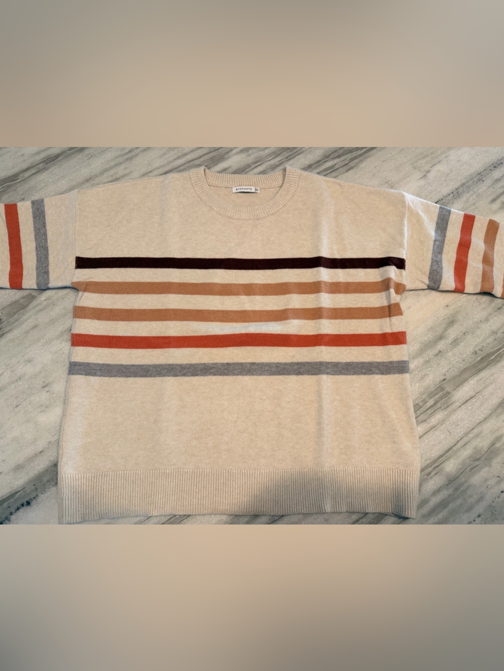 Oatmeal Stripe Crewneck Sweater